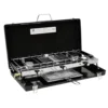 Portable Gas Dual Double 2 Burner Camping Stove & Grill With Toast Rack