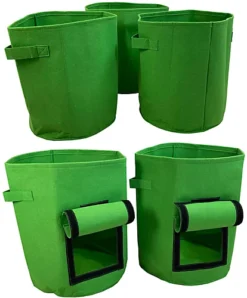 Potato & Vegetable Planter Grow Bags (Set Of 5) Non - Woven Aeration Fabric Pots -Outsunny Garden Zone potato vegetable planter grow bags set of 5 non woven aeration fabric pots5055031302178 03c MP