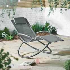 Premium Grey Orb Folding Sun Lounger -Outsunny Garden Zone premium grey orb folding sun lounger5061023960875 03c MP