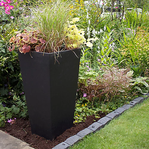 Primeur Sonata Slate Plain Square Plant Pot (Dia)35cm 2 Primeur Sonata Slate Plain Square Plant Pot (Dia)35cm - Image 2