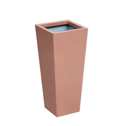 Primrose Frost And Rust-Resistant Outdoor Zinc Flared Square Planter In A Copper Finish 70cm