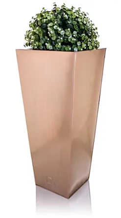 Primrose Frost And Rust-Resistant Outdoor Zinc Flared Square Planter In A Copper Finish 70cm -Outsunny Garden Zone primrose frost and rust resistant outdoor zinc flared square planter in a copper finish 70cm5055837269415 04c MP
