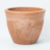 Primrose Garden Terracotta Red Round Outdoor Pot Planter With Fleur De Lis 38.5cm