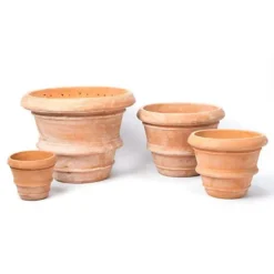 Primrose Garden Terracotta Round Rolled Rim Patio Planter Pot 34.5cm -Outsunny Garden Zone primrose garden terracotta round rolled rim patio planter pot 34 5cm5055837289178 04c MP