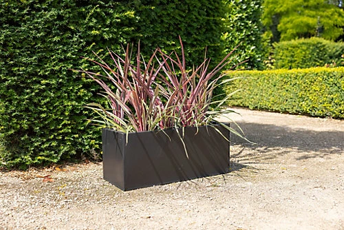 Primrose Gunmetal Black Galvanised Zinc Rectangular Garden Planter Plant Pot Large 75cm X 32cm 3 Primrose Gunmetal Black Galvanised Zinc Rectangular Garden Planter Plant Pot Large 75cm X 32cm - Image 3