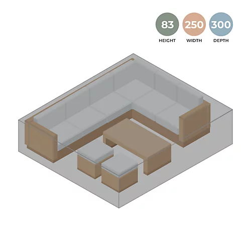 Primrose Large Corner Sofa Black Outdoor Garden Furniture Cover - 300 X 250 X 83cm 2 Primrose Large Corner Sofa Black Outdoor Garden Furniture Cover - 300 X 250 X 83cm - Image 2