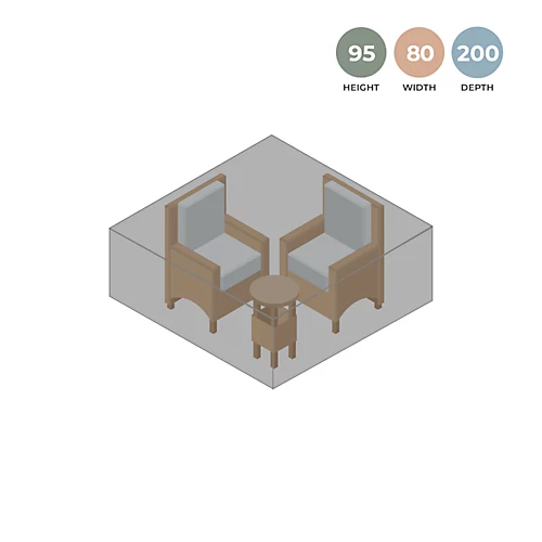 Primrose Small Rectangle Black Garden Furniture Cover - 200 X 80 X 95cm 2 Primrose Small Rectangle Black Garden Furniture Cover - 200 X 80 X 95cm - Image 2