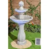 Primrose White Solar Water Fountain Imperial Round 2 Tiered With Lights H112cm