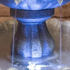 Primrose White Solar Water Fountain Imperial Round 2 Tiered With Lights H112cm 6 Primrose White Solar Water Fountain Imperial Round 2 Tiered With Lights H112cm -Outsunny Garden Zone primrose white solar water fountain imperial round 2 tiered with lights h112cm5055837276888 04c MP