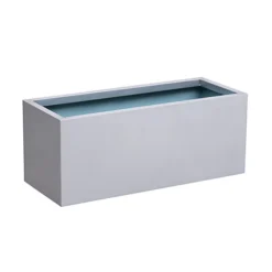 Primrose Zinc Galvanised Rectangular Silver Outdoor Trough Planter Small 70cm X 24cm