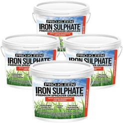 Pro-Kleen Iron Sulphate Spreader Granules, Covers Up To 100m2, For Grass Green Up, Ferrous Sulphate Dry Powder 4x2.5kg