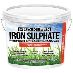 Pro-Kleen Iron Sulphate Spreader Granules, Covers Up To 100m2, For Grass Green Up, Ferrous Sulphate Dry Powder