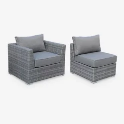 Ready Assembled 5-seater Deluxe Polyrattan Modular Garden Sofa Set - Sofa Armchair Footrest Coffee Table - Vinci - Grey Rattan -Outsunny Garden Zone ready assembled 5 seater deluxe polyrattan modular garden sofa set sofa armchair footrest coffee table vinci grey rattan3760287182512 03c MP