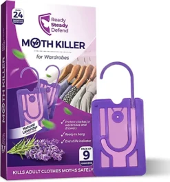 Ready Steady Defend 9 X Moth Killer Hangers For Wardrobes. Moth Repellent Hangers Protect Clothes In Wardrobes & Drawers
