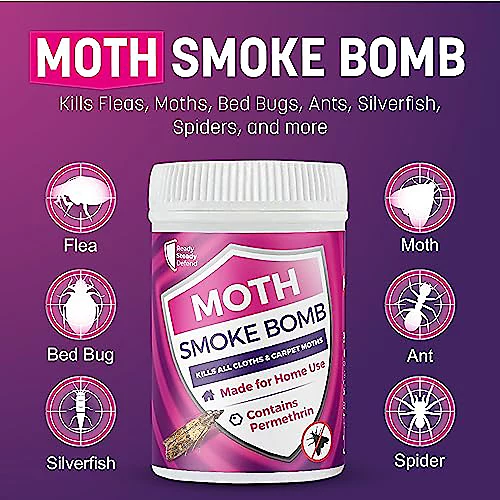 Ready Steady Defend Moth Smoke Bomb Kills Cloths & Carpet Moths, 3g, Pack Of 4 2 Ready Steady Defend Moth Smoke Bomb Kills Cloths & Carpet Moths, 3g, Pack Of 4 - Image 2