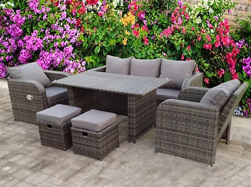 RECLINER RECLINE RATTAN WICKER CONSERVATORY OUTDOOR GARDEN FURNITURE SET DINING SOFA GREY 1 RECLINER RECLINE RATTAN WICKER CONSERVATORY OUTDOOR GARDEN FURNITURE SET DINING SOFA GREY