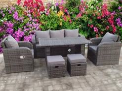 RECLINER RECLINE RATTAN WICKER CONSERVATORY OUTDOOR GARDEN FURNITURE SET DINING SOFA GREY 7 RECLINER RECLINE RATTAN WICKER CONSERVATORY OUTDOOR GARDEN FURNITURE SET DINING SOFA GREY -Outsunny Garden Zone recliner recline rattan wicker conservatory outdoor garden furniture set dining sofa grey5060747360114 04c MP