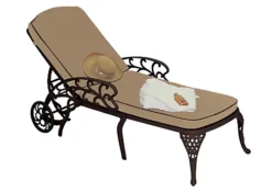 Reclining Aluminium Sun Lounger MCA260BRC With Cushion And Table