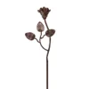 Rose With Leaf - Metal Flower Garden Stakes