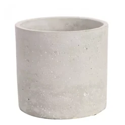 Round Cement Plant Pot, Industrial Style. (H13 Cm) No Drainage Holes.