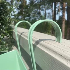 Sage Green Balcony Hanging Planters (Set Of 2) -Outsunny Garden Zone sage green balcony hanging planters set of 2 5055031304851 04c MP