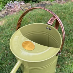 Sage Green Metal & Copper Watering Can (3.5 Litre) -Outsunny Garden Zone sage green metal copper watering can 3 5 litre 5055031302048 03c MP