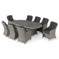 Santiago 8 Seat Oval Rattan Dining Set In Grey 6 Santiago 8 Seat Oval Rattan Dining Set In Grey -Outsunny Garden Zone santiago 8 seat oval rattan dining set in grey5060933961064 03c MP