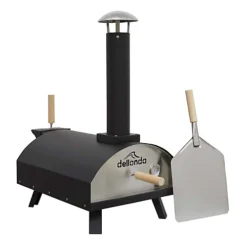 Sealey / Dellonda Portable Wood-Fired 14" Pizza Oven And Smoking Oven, Black/Stainless Steel (DG10)