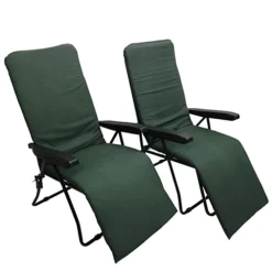 Set Of 2 Padded Outdoor Garden Patio Recliner / Sun Lounger In Plain Green -Outsunny Garden Zone set of 2 padded outdoor garden patio recliner sun lounger in plain green5056589112059 04c MP