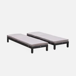 Set Of 2 Rattan Sun Loungers Ready Assembled Reinforced Aluminum - Pisa - Brown Rattan Beige-Brown Cushion 7 Set Of 2 Rattan Sun Loungers Ready Assembled Reinforced Aluminum - Pisa - Brown Rattan Beige-Brown Cushion -Outsunny Garden Zone set of 2 rattan sun loungers ready assembled reinforced aluminum pisa brown rattan beige brown cushion3760247262858 04c MP