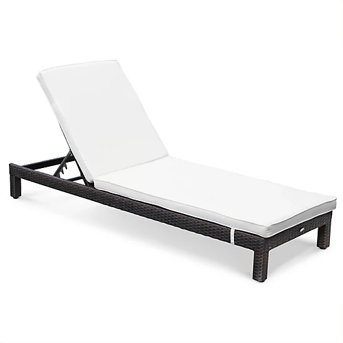 Set Of 2 Rattan Sun Loungers Ready Assembled Reinforced Aluminum - Pisa - Brown Rattan Off-White Cushion 3 Set Of 2 Rattan Sun Loungers Ready Assembled Reinforced Aluminum - Pisa - Brown Rattan Off-White Cushion - Image 3
