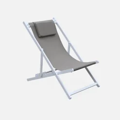 Set Of 2 Sun Loungers - Adjustable Deck Chairs With Headrests Made From Aluminium Frame - Gaia - White Frame Brown Textilene 6 Set Of 2 Sun Loungers - Adjustable Deck Chairs With Headrests Made From Aluminium Frame - Gaia - White Frame Brown Textilene -Outsunny Garden Zone set of 2 sun loungers adjustable deck chairs with headrests made from aluminium frame gaia white frame brown textilene3760247268829 03c MP