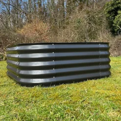 Set Of 2 X Large Metal Raised Vegetable Bed In Dark Grey (120cm) -Outsunny Garden Zone set of 2 x large metal raised vegetable bed in dark grey 120cm 5060575105642 03c MP