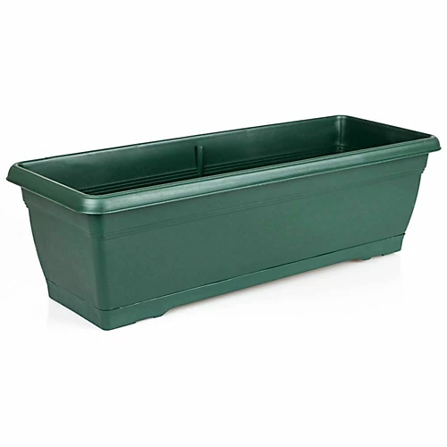 Set Of 4 Large 72cm Green Garden Plastic Trough Balcony Planter Window Plant Box 2 Set Of 4 Large 72cm Green Garden Plastic Trough Balcony Planter Window Plant Box - Image 2