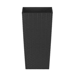 Simpa 12L Black Rattan Plant Pots Set -Outsunny Garden Zone simpa 12l black rattan plant pots set0793198251629 04c MP