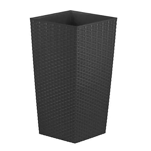 Simpa 27L Black Rattan Plant Pots Set Of 2 2 Simpa 27L Black Rattan Plant Pots Set Of 2 - Image 2