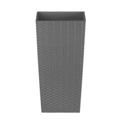 Simpa 27L Grey Rattan Plant Pots Set -Outsunny Garden Zone simpa 27l grey rattan plant pots set0704725453874 04c MP