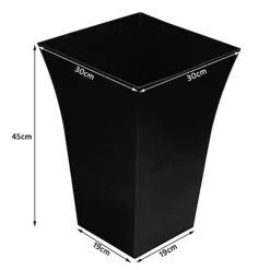 Simpa 2PC Black Large Milano Plastic Planters. 5 Simpa 2PC Black Large Milano Plastic Planters. -Outsunny Garden Zone simpa 2pc black large milano plastic planters 5059331201704 03c MP