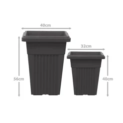 Simpa 2PC Black Sovereign Pillar Upright Planters 32cm Dia -Outsunny Garden Zone simpa 2pc black sovereign pillar upright planters 32cm dia5059331216937 03c MP