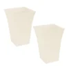 Simpa 2PC Cream Large Milano Plastic Planters.