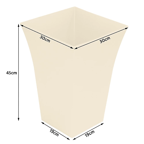 Simpa 2PC Cream Large Milano Plastic Planters. 3 Simpa 2PC Cream Large Milano Plastic Planters. - Image 3