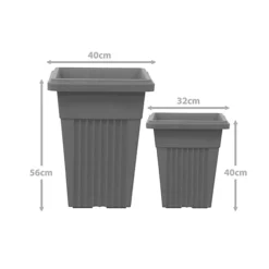 Simpa 2PC Dark Grey Sovereign Pillar Upright Planters 32cm Dia -Outsunny Garden Zone simpa 2pc dark grey sovereign pillar upright planters 32cm dia5059331216944 03c MP