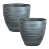 Simpa 2PC Grey Serenity Rings Plastic Planters 38cm (Dia).