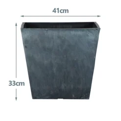 Simpa 2PC Masonry Concrete Style Square Plastic Planters 41cm (Dia) -Outsunny Garden Zone simpa 2pc masonry concrete style square plastic planters 41cm dia 5059331201803 03c MP