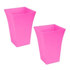 Simpa 2PC Pink Large Milano Plastic Planters.