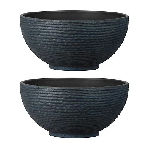 Simpa 2PC Stone Textured Effect Bowl Plastic Planters 40.5cm (Dia) 1 Simpa 2PC Stone Textured Effect Bowl Plastic Planters 40.5cm (Dia)