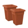 Simpa 2PC Terracotta Sovereign Pillar Upright Planters 40cm Dia
