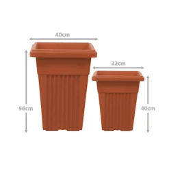 Simpa 2PC Terracotta Sovereign Pillar Upright Planters 40cm Dia -Outsunny Garden Zone simpa 2pc terracotta sovereign pillar upright planters 40cm dia5059331217002 03c MP