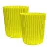 Simpa 2PC XL Yellow Wave Plastic Planters.