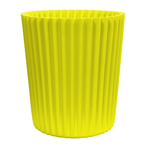 Simpa 2PC XL Yellow Wave Plastic Planters. 2 Simpa 2PC XL Yellow Wave Plastic Planters. - Image 2